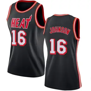 Women's Keshad Johnson Miami Heat Black Fashion Hardwood Classics Jersey - Swingman