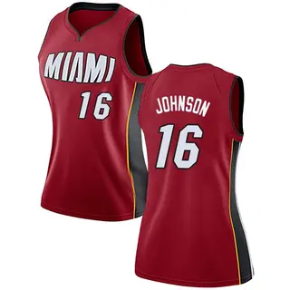 Women's Keshad Johnson Miami Heat Red Jersey - Statement Edition - Swingman