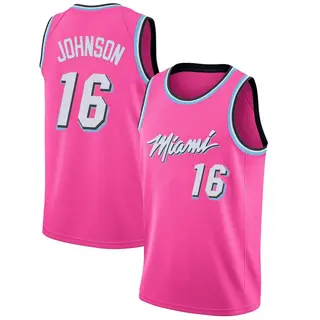 Youth Keshad Johnson Miami Heat Pink 2018/19 Jersey - Earned Edition - Swingman