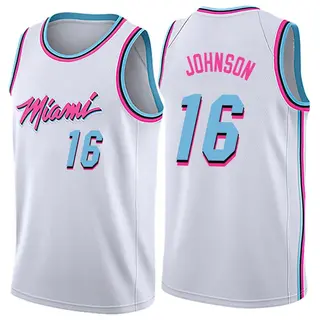 Youth Keshad Johnson Miami Heat White Jersey - City Edition - Swingman